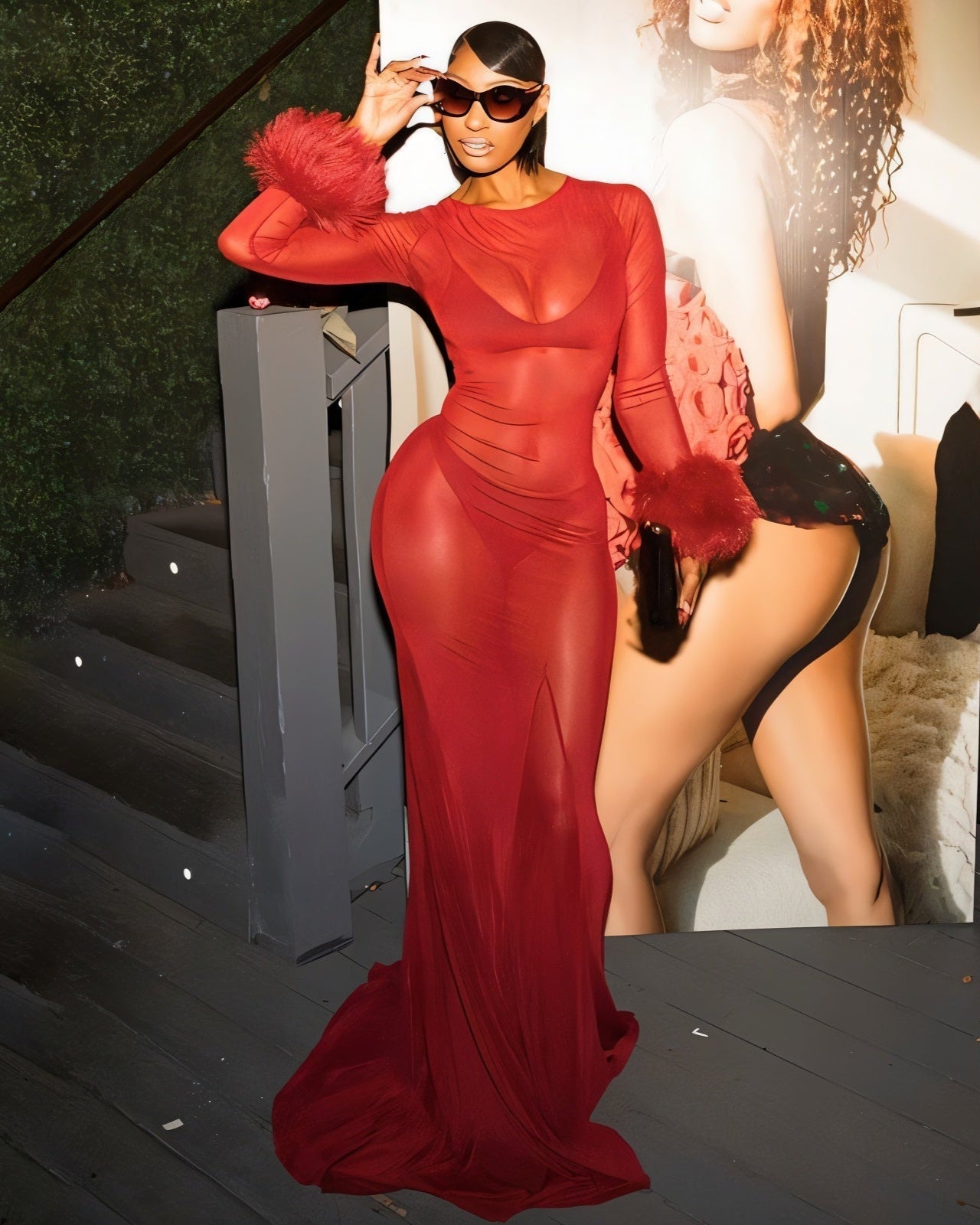 NEW Sheer Mesh Maxi Dress